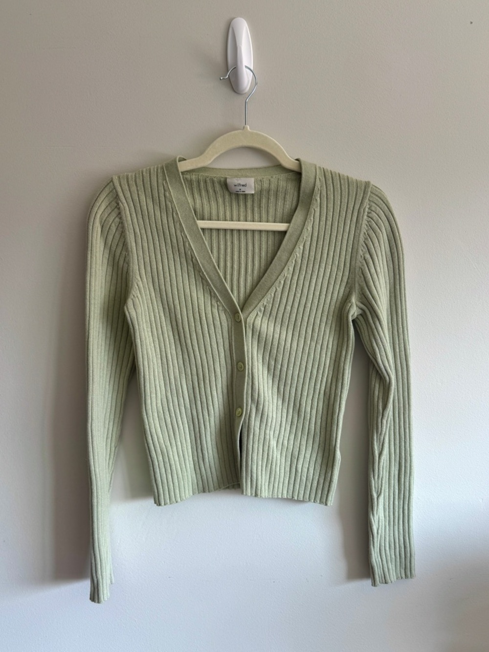 ARITZIA Ribbed Knit Cardigan - Sage Green